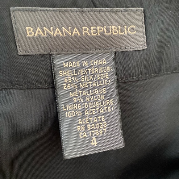 Banana Republic women’s Silk and metallic A-line Tan Skirt size 4 - Picture 5 of 5